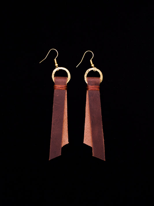 Leather Tag Earrings