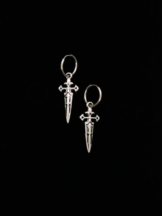 Silver Dagger Earrings