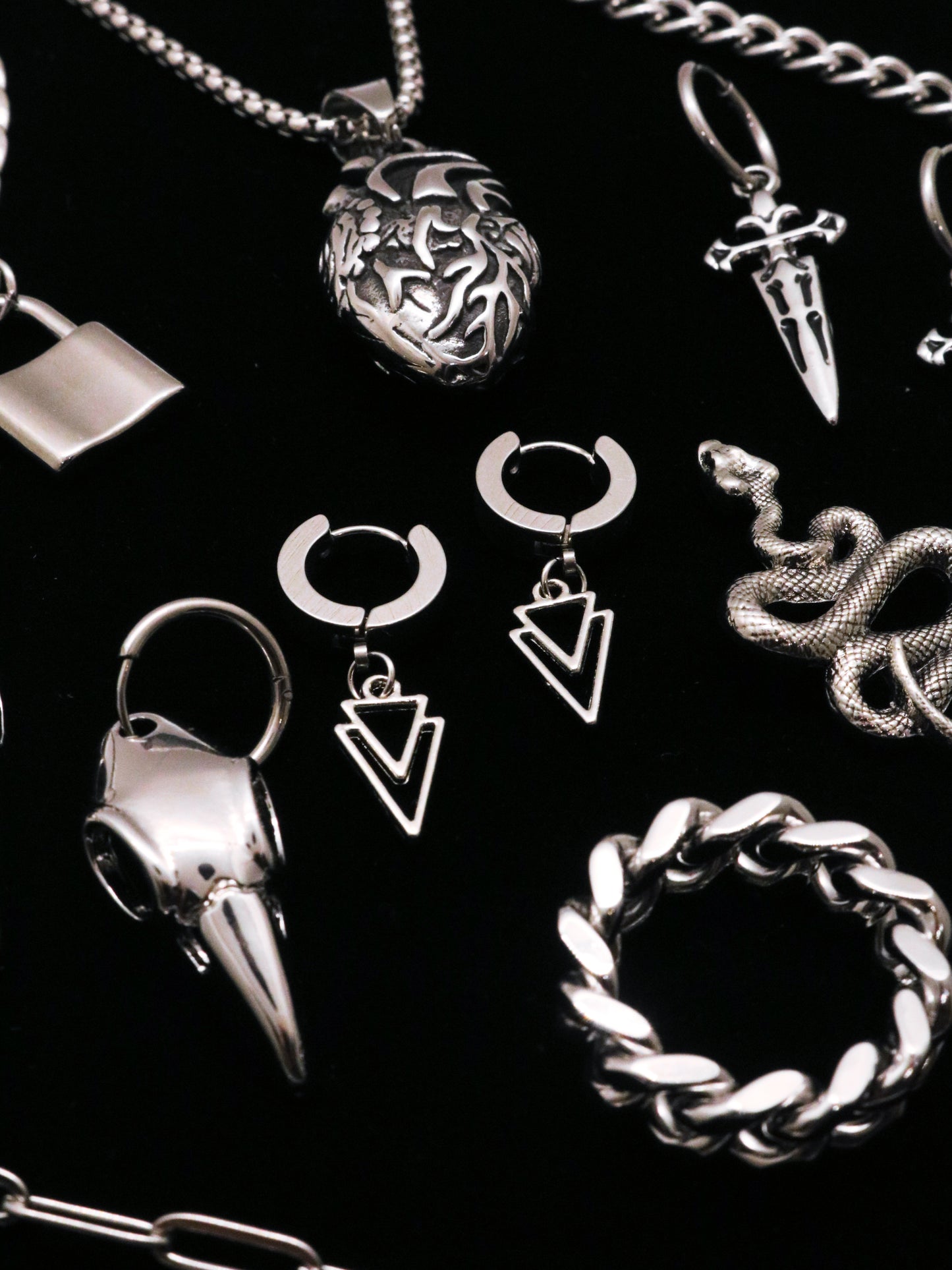 Silver Triangles Earrings