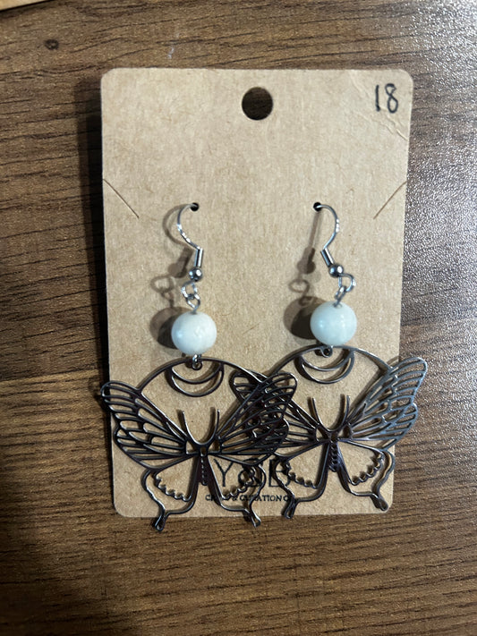 Stone Butterfly Earrings