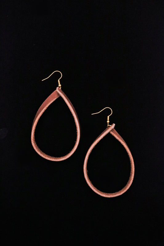 Leather Hoop Earrings
