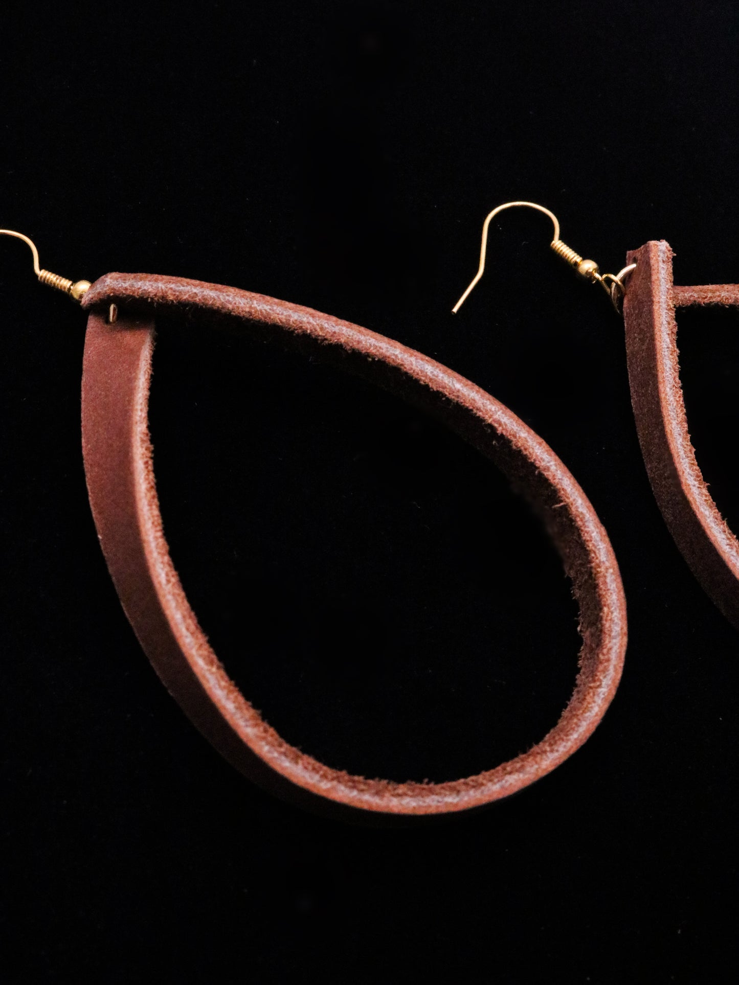 Leather Hoop Earrings