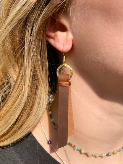Leather Tag Earrings