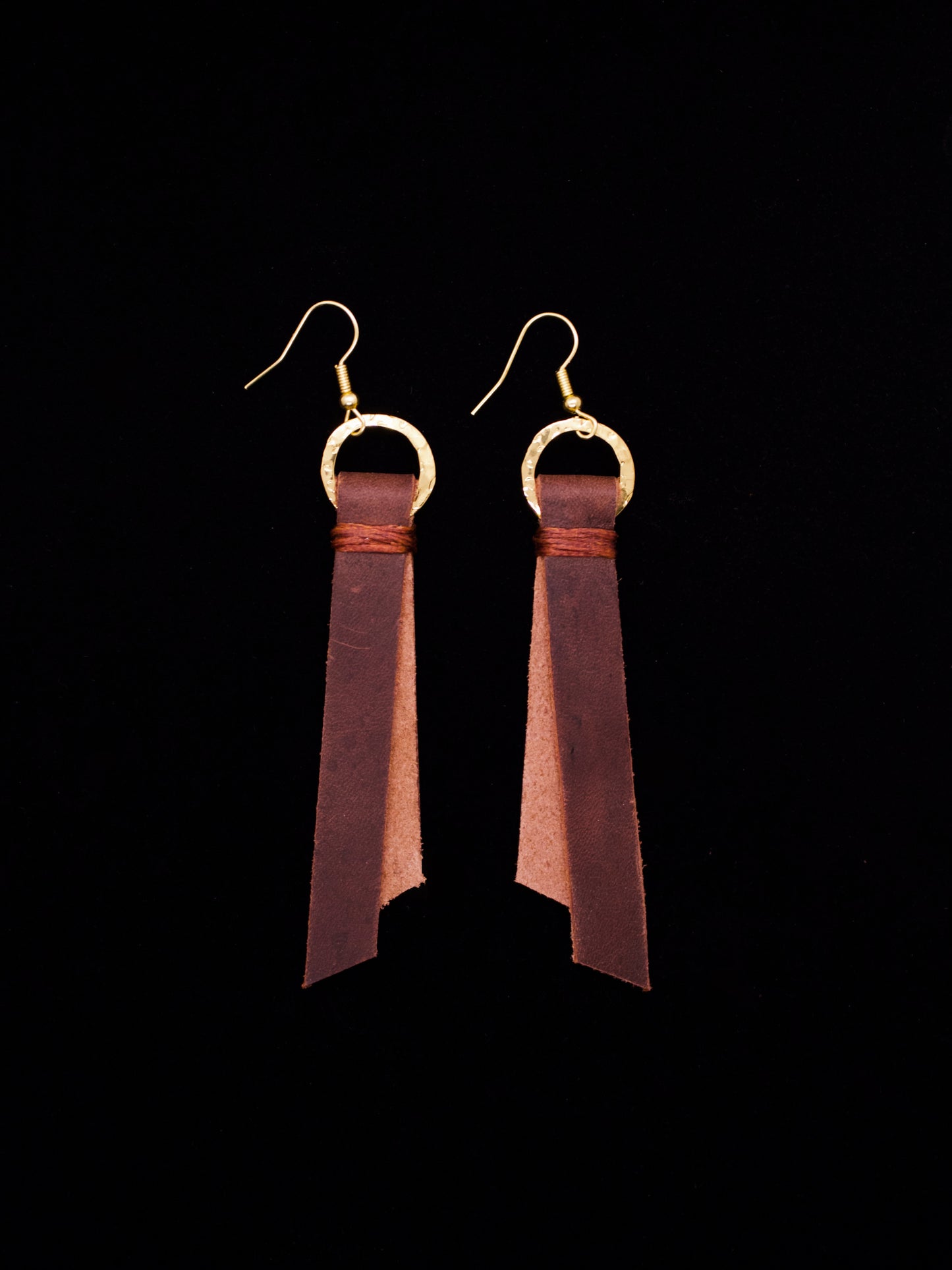 Leather Tag Earrings
