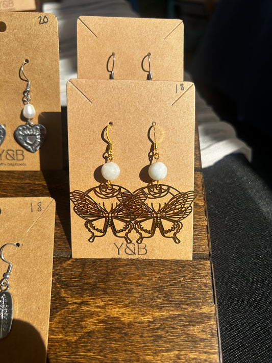 Stone Butterfly Earrings