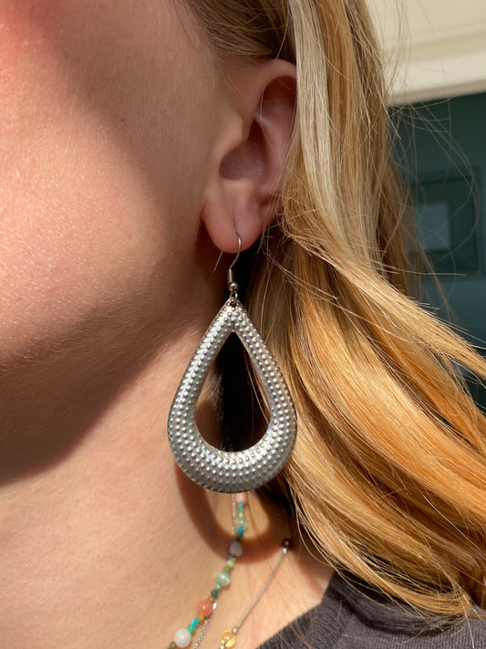 Hammered Teardrop Earrings