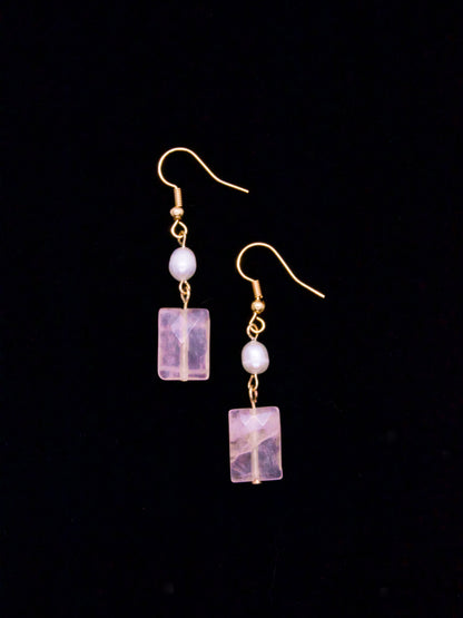 Pearl and Rose Quartz Earrings