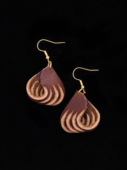 Leather Spiral Earrings