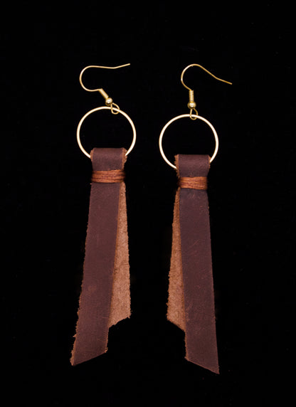 Leather Tag Earrings