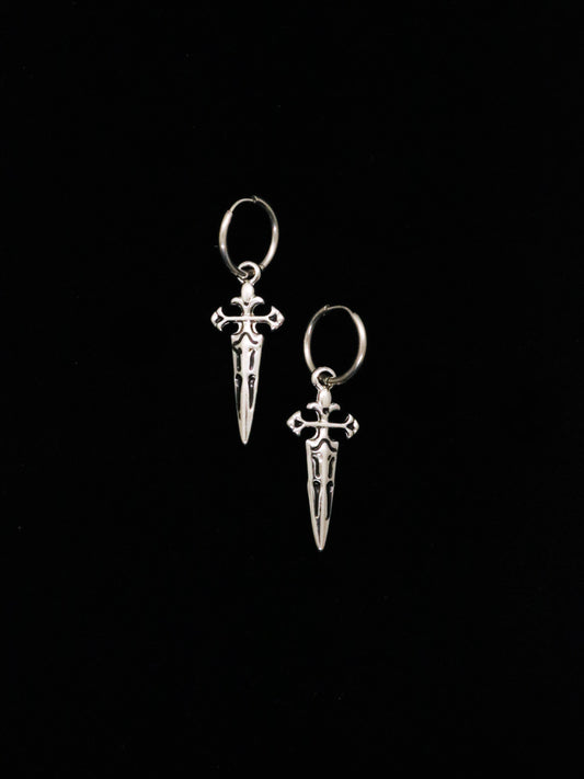 Silver Dagger Earrings