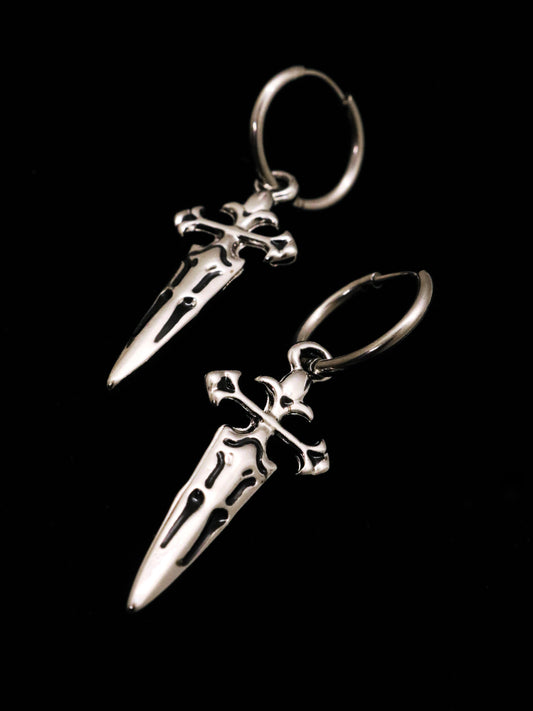 Silver Dagger Earrings