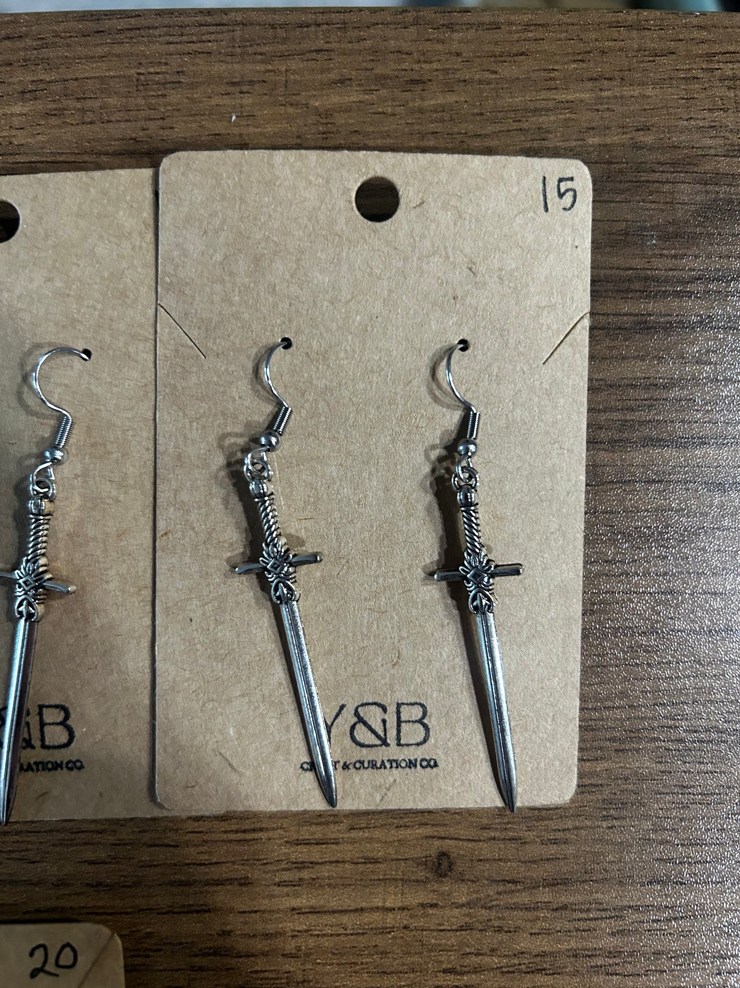 Silver Sword Earrings