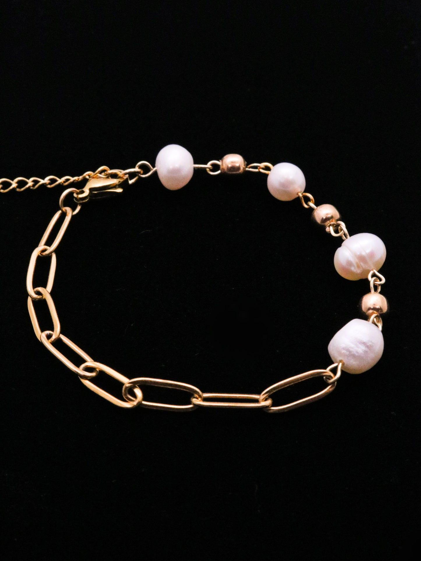 Gold and Pearl Beaded Bracelet