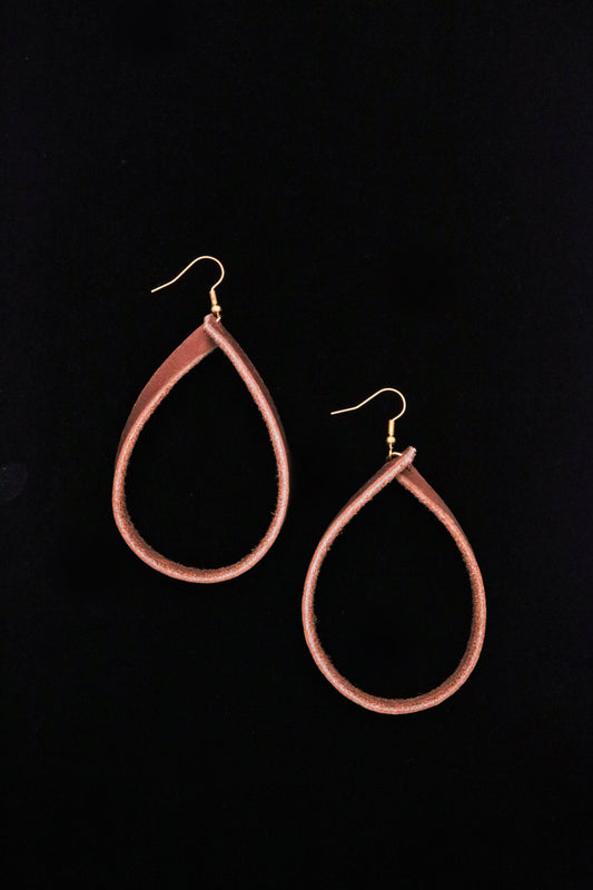 Leather Hoop Earrings