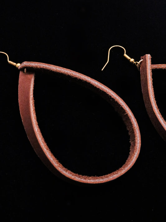 Leather Hoop Earrings